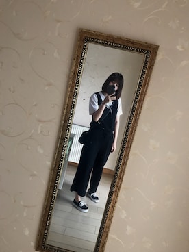 「UNIQLO（ユニクロ）のアイテム（オールインワン・サロペット、ブラック系）」を使った、Gloria-XXXXXUさん（レディース）の夏コーディネート