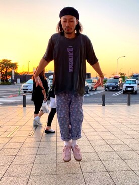 「KANGOL（カンゴール）のアイテム（ハンチング/ベレー帽、ブラック系）」を使った、DEGOtr!pËさん（メンズ・174cm）の春コーディネート