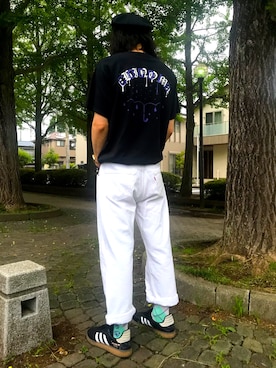 「CocoloBland（ココロブランド）のアイテム（シャツ/ブラウス、ブラック系）」を使った、DEGOtr!pËさん（メンズ・174cm）の夏コーディネート