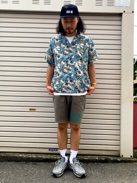 「KRIBのアイテム（キャップ、ブラック系）」を使った、DEGOtr!pËさん（メンズ・174cm）の夏コーディネート
