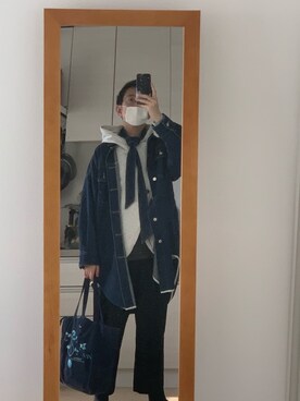 「BLACK BY MOUSSY（ブラックバイマウジー）のアイテム（ジャケット/アウター）」を使った、永夏さん（メンズ・172cm）の秋コーディネート