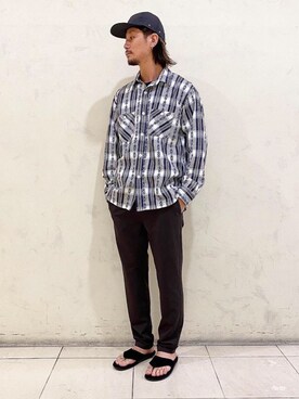 「halo commodity（ハロ　コモディティー）のアイテム（キャップ）」を使った、中原翔さん（メンズ・176cm）の夏コーディネート