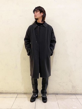 「BEAUTY&YOUTH UNITED ARROWS」｜「アイテム（ステンカラーコート）」を使った、中原翔さん（メンズ・176cm）の秋コーディネート