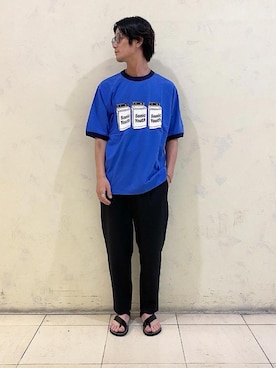 「sonic youth（ソニックユース）のアイテム」を使った、中原翔さん（メンズ・176cm）の夏コーディネート