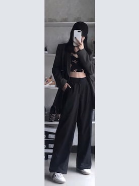 「休闲」｜「アイテム（アンダーウェア）」を使った、SKe-Zさん（レディース・160cm）の秋コーディネート