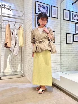 「Rouge vif（ルージュヴィフ）のアイテム（ブルゾン）」を使った、Taeko Hondaさん（レディース・153cm）の春コーディネート