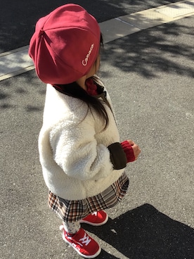 「apres les cours（アプレレクール）のアイテム（ブルゾン）」を使った、yuunchanさん（キッズ・90cm）の冬コーディネート