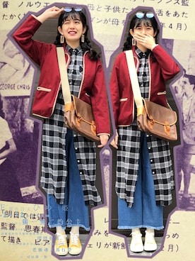 「アイテム（マウンテンパーカー）」を使った、廣苹さん（レディース・170cm・20代）の秋コーディネート