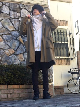 「hatra（ハトラ）のアイテム（ジャケット/アウター）」を使った、相 良さん（メンズ・170cm）の冬コーディネート