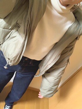 「fifth（フィフス）の中綿ショートダウンコート（ダウンジャケット/コート）」を使った、S***さん（レディース・160cm）の冬コーディネート