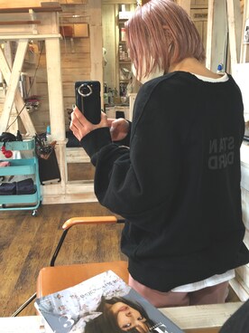 「くすみピンク」｜「アイテム（スウェット）」を使った、MK☆さん（レディース・149cm）の冬コーディネート