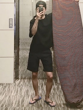 「アイテム（その他、ブルー系）」を使った、n.haradaさん（メンズ・180cm）の夏コーディネート