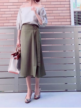 「オフショルダー」｜hononさん（レディース・165cm・30代）の夏コーディネート