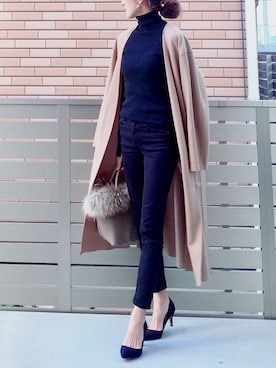 「Doシンプル部」｜「アイテム（その他アウター）」を使った、hononさん（レディース・165cm）の秋コーディネート