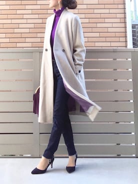 「Doシンプル部」｜「アイテム（その他アウター）」を使った、hononさん（レディース・165cm）の秋コーディネート
