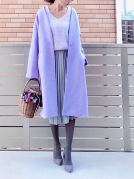 「Doシンプル部」｜「アイテム（その他アウター）」を使った、hononさん（レディース・165cm）の冬コーディネート