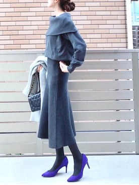 「Doシンプル部」｜「アイテム（その他アウター）」を使った、hononさん（レディース・165cm）の冬コーディネート