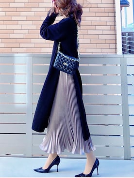 「アダムエロペ」｜「アイテム（ワンピース/ドレス）」を使った、hononさん（レディース・165cm）の冬コーディネート