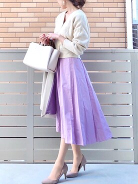 「アパートバイローリーズ」｜「アイテム（その他アウター）」を使った、hononさん（レディース・165cm）の冬コーディネート