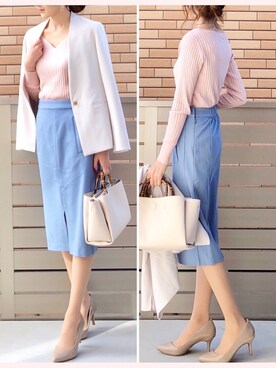 「AZUL ENCANTO」｜「アイテム（ジャケット/アウター）」を使った、hononさん（レディース・165cm）の春コーディネート