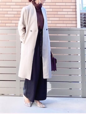 「Doシンプル部」｜「アイテム（その他アウター）」を使った、hononさん（レディース・165cm）の冬コーディネート