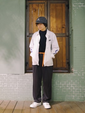 「plain-me（プレインミー）のアイテム（シューズ）」を使った、Azureさん（メンズ・163cm）の春コーディネート