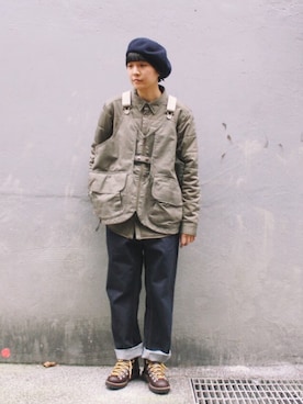 「F/CE. （エフシーイー）のアイテム（帽子）」を使った、Azureさん（メンズ・163cm）の冬コーディネート