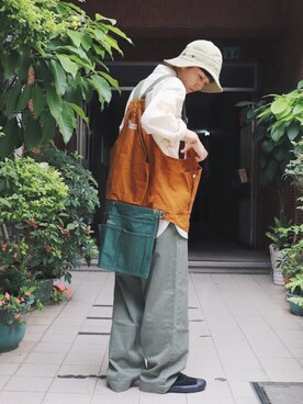 「THE NERDYS（ザ ナーディーズ）のアイテム（パンツ）」を使った、Azureさん（メンズ・163cm）の春コーディネート