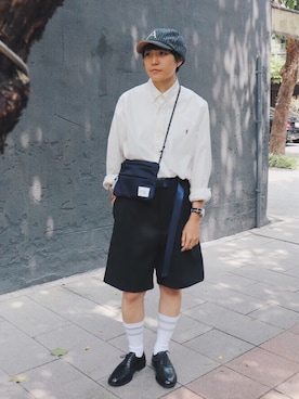 「plain-me（プレインミー）のアイテム（シューズ）」を使った、Azureさん（メンズ・163cm）の夏コーディネート