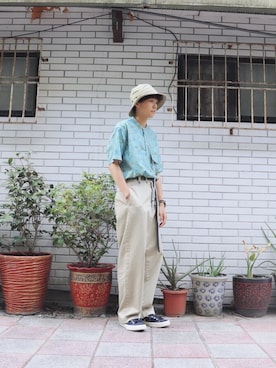 「and wander」｜Azureさん（メンズ・163cm）の夏コーディネート