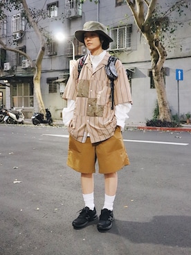 「and wander（アンドワンダー）のアイテム（帽子）」を使った、Azureさん（レディース・164cm）の冬コーディネート