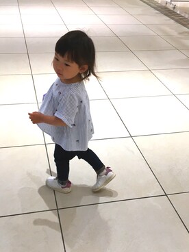 「ZARA（ザラ）のアイテム（シャツ/ブラウス、ブルー系）」を使った、773.nさん（キッズ）の春コーディネート