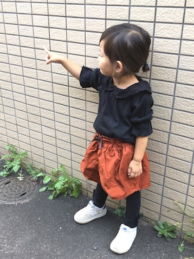 「MARKEY'S（マーキーズ）のアイテム（シャツ/ブラウス、ブラック系）」を使った、773.nさん（キッズ）の秋コーディネート