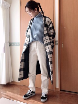 「coca（coca）（コカ）のアイテム（ノーカラージャケット）」を使った、kariさん（レディース・156cm）の秋コーディネート