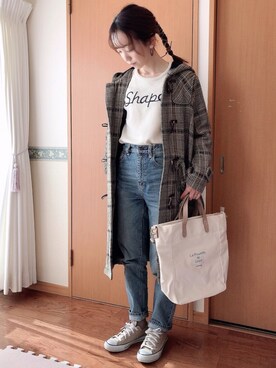 「アーバンリサーチ」｜「アイテム（ダッフルコート）」を使った、kariさん（レディース・156cm）の冬コーディネート