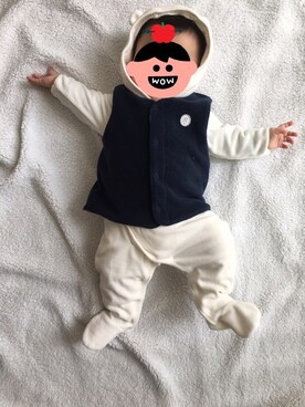 「ロンパース」｜「アイテム（その他アウター）」を使った、まーくんさん（キッズ・60cm）の春コーディネート