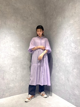 「ワンピース×デニム」｜shinoharakiyokaさん（レディース・162cm）の春コーディネート