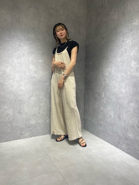 「alleybywcloset」｜「アイテム（サロペット/オーバーオール）」を使った、shinoharakiyokaさん（レディース・162cm）の春コーディネート