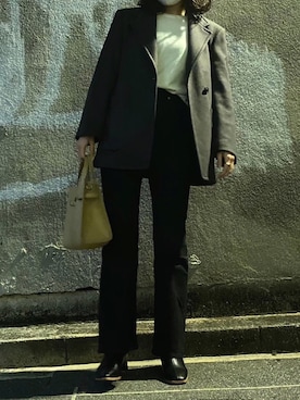 「イエローバッグ」｜「アイテム（ジャケット/アウター）」を使った、©️さん（レディース・165cm）の秋コーディネート