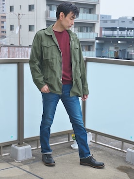 「RED WING（レッドウィング）のアイテム（その他シューズ）」を使った、uichi410さん（メンズ・177cm）の春コーディネート