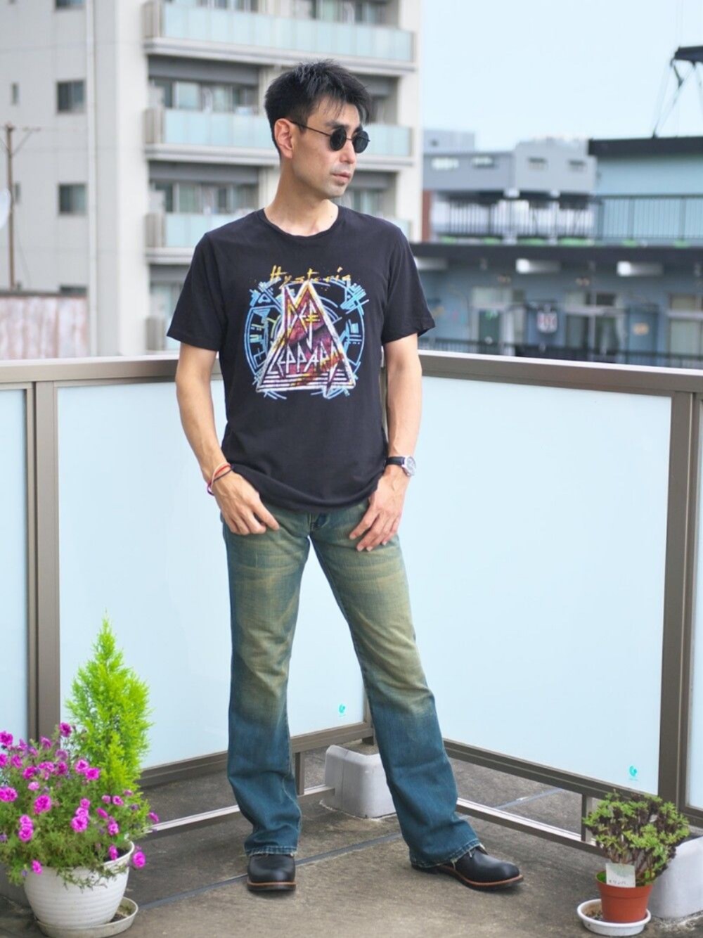 uichi410さんの「Band Tシャツ（古着）　Def Leppard（GU）」を使ったコーディネート