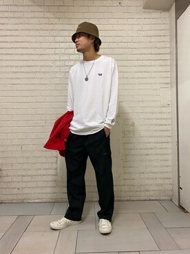 「新作」｜「アイテム（ブルゾン）」を使った、森　渉さん（メンズ・178cm）の秋コーディネート