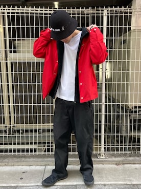 「CONVERSE STARS（コンバーススターズ）のアイテム」を使った、森　渉さん（メンズ・178cm）の冬コーディネート