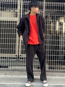 「CONVERSE STARS（コンバーススターズ）のアイテム」を使った、森　渉さん（メンズ・178cm）の冬コーディネート