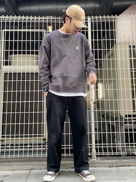 「CONVERSE STARS（コンバーススターズ）のアイテム」を使った、森　渉さん（メンズ・178cm）の冬コーディネート