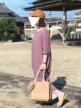 「carhartt」｜「アイテム（ワンピース/ドレス）」を使った、riiさん（レディース・153cm）の夏コーディネート