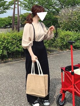 「BBQ」｜「アイテム（オールインワン・サロペット）」を使った、riiさん（レディース・153cm）の春コーディネート