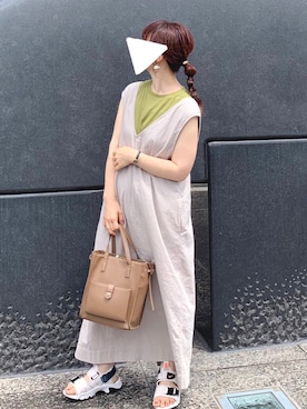 「ぽっちゃり、夏」｜「アイテム（ワンピース/ドレス）」を使った、riiさん（レディース・153cm）の夏コーディネート