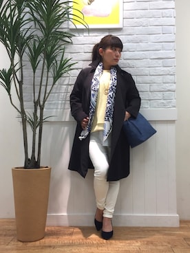 「DRESKIP（ドレスキップ）のアイテム（トレンチコート）」を使った、タナさん（レディース・155cm）の冬コーディネート