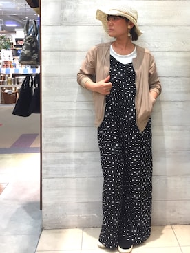 「3can4on（サンカンシオン）のアイテム（つなぎ/オールインワン）」を使った、タナさん（レディース・155cm）の春コーディネート
